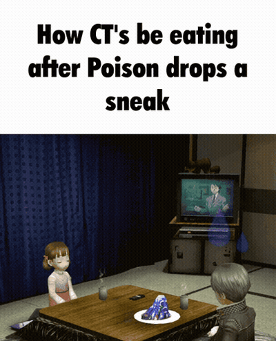 How Ct 'S Be Eating After Poison Drops A Sneak Is Shown On A Screen GIF