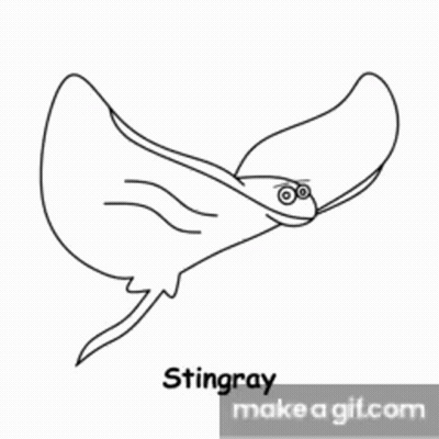 How To Draw A Stingray Step By Step For Kids GIF