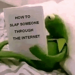 How To Slap Someone Trough The Internet Kermit Internet Slap GIF