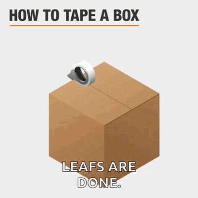 How To Tape A Box With Leafs GIF