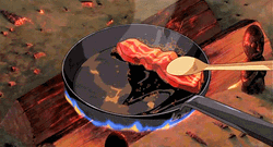 Howl's Moving Castle Calcifer Bacon GIF
