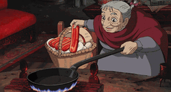 Howl's Moving Castle Cursed Sophie Cooking GIF