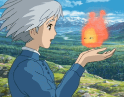 Howl's Moving Castle Sophie Calcifer GIF