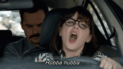 Hubba Hubba Funny Expression Zooey Descanel GIF