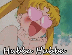 Hubba Hubba Sailor Moon Heart Goggling Eyes GIF