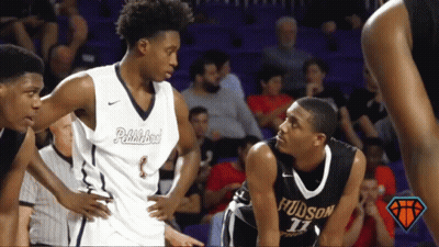 Hudson Basketball Player Talking To Another During Game GIF