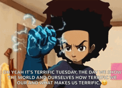 Huey Freeman Electric Gloves GIF