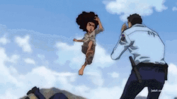 Huey Freeman Kicking A Cop GIF