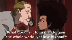 Huey Freeman Talking To Man GIF