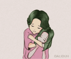 Hug From Behind Illustration GIF