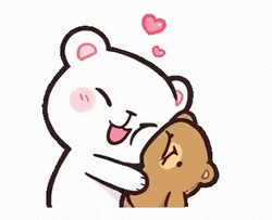 Hug Romantic Bear Couple Cuddle GIF