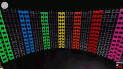 Huge Colorful Dominos Falling GIF