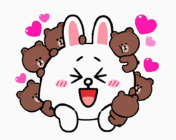 Hugging Cony And Brown GIF
