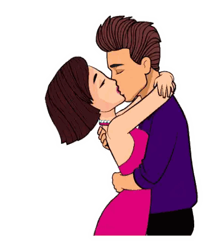 Hugging Couple Looking At Each Other GIF