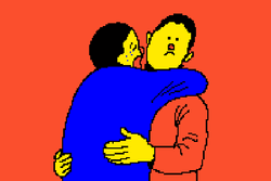 Hugging Hang There Cartoon GIF