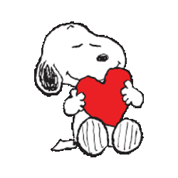 Hugging Heart Snoopy Sticker GIF