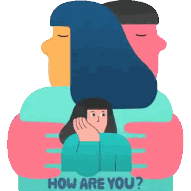 Hugging Man And Woman How Are You Sticker