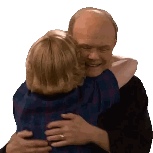 Hugging Man In Black Robe Sticker