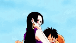 Hugging Monkey D Luffy GIF