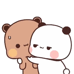 Hugging Panda And Brown Bear Sticker