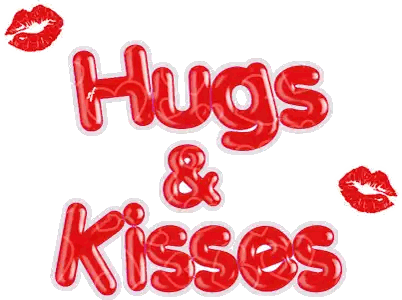 Hugs And Kisses Sign With Red Lips Sticker