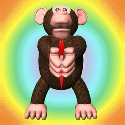 Hugs Kisses Open Heart Monkey Rainbow Art GIF