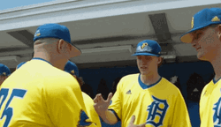 Hugs Teammates Baseball Blue Hens GIF
