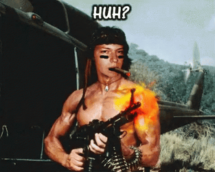 Huh Rambo Machine Gun GIF