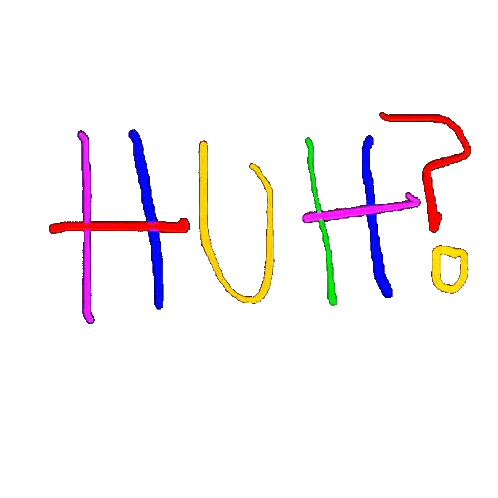 Huh Word With Question Mark Sticker