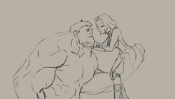 Hulk Carrying Black Widow Illustration GIF