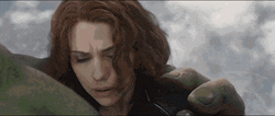 Hulk Carrying Black Widow To Safety GIF