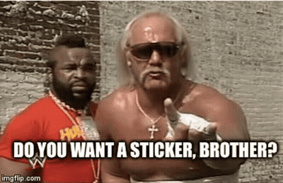 Hulk Hogan And Mr. T Talking Near Brick Wall GIF