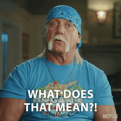 Hulk Hogan Blue Shirt Saying What Does That Mean GIF