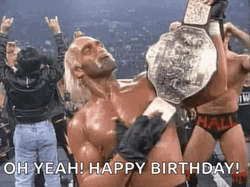 Hulk Hogan Happy Birthday Brother Championship Belt GIF