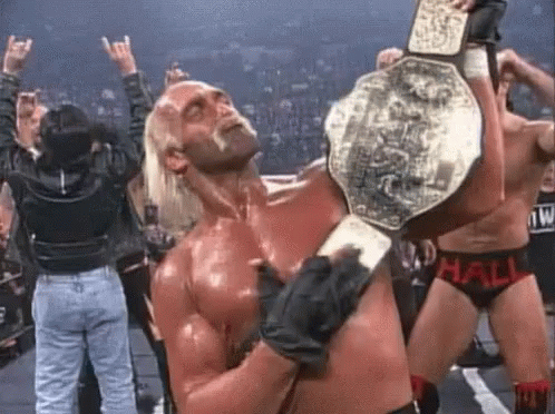 Hulk Hogan Holding Championship Belt GIF