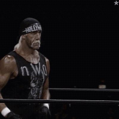 Hulk Hogan In Black Nwo Tank Top And Hat GIF