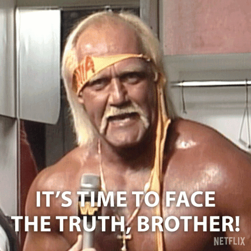 Hulk Hogan Is Holding A Microphone And Says " It 'S Time To Face The Truth Brother ! " GIF