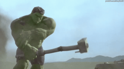 Hulk Holding Large Hammer GIF