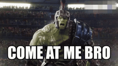 Hulk Says Come At Me Bro In Front Of A Stadium Full Of People GIF