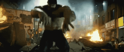 Hulk Standing In Front Of Fire Drill Building GIF