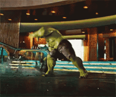 Hulk Standing In Front Of Waterfall GIF