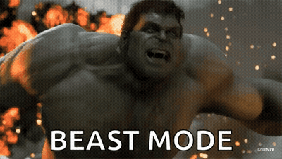 Hulk With Beast Mode Text GIF