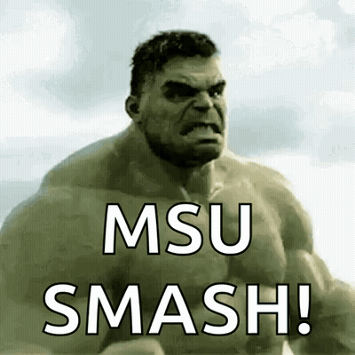Hulk With MSU Smash Text GIF