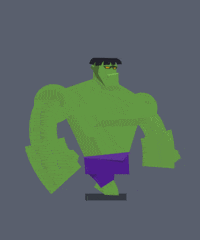 Hulk With Square Hands Animation GIF