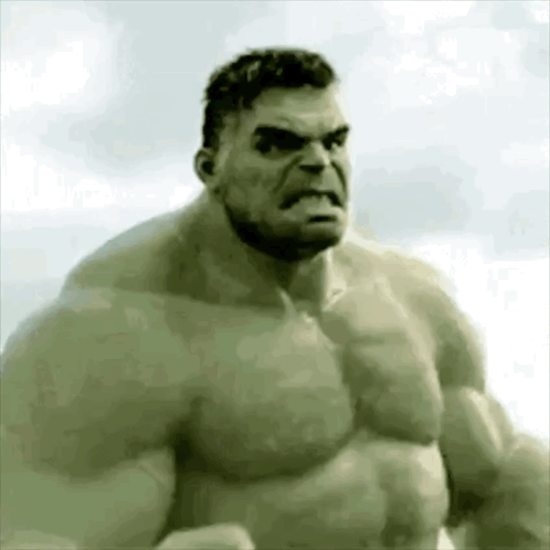 Hulk Without Shirt Looking Serious GIF