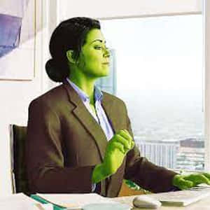 Hulk Woman Working In Office GIF