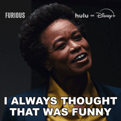 Hulu On Disney Ad Woman Laughing Saying I Always Thought That Was Funny GIF