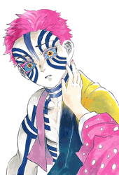 Human Akaza Transformation GIF