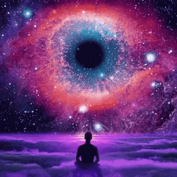 Human Looking At Vortex In The Sky GIF