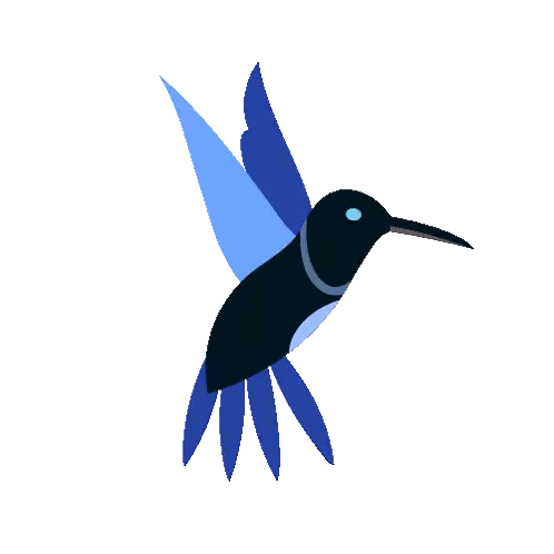 Hummingbird With Blue Wings And Eye Sticker